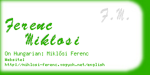 ferenc miklosi business card